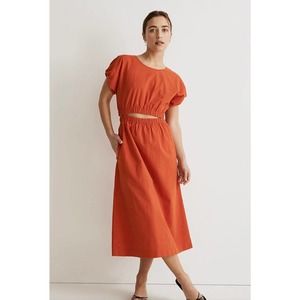 Madewell Orange Two-Piece Skirt Set